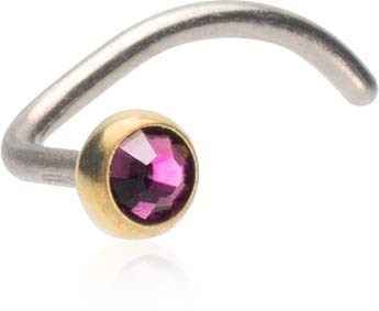 Blomdahl Silver Titanium Bezel 3 mm Lilac
