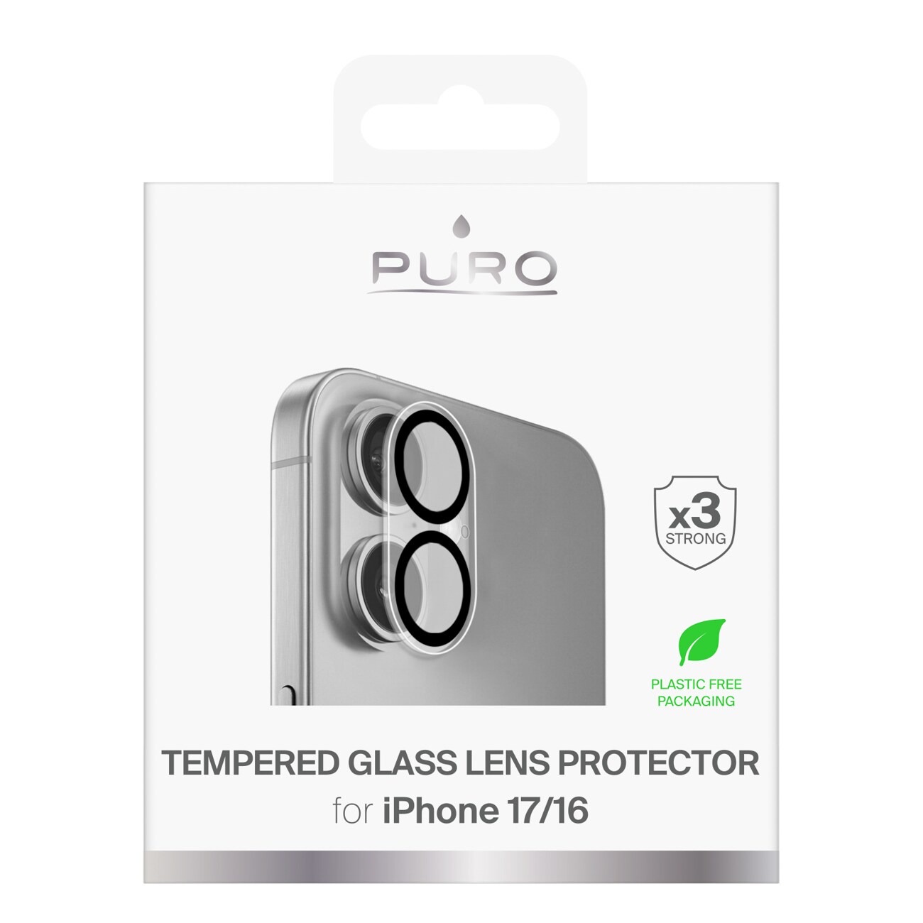 Puro Camera Standard härdat glas för iPhone 17 / iPhone 16 för kameraö och linser, bild 2