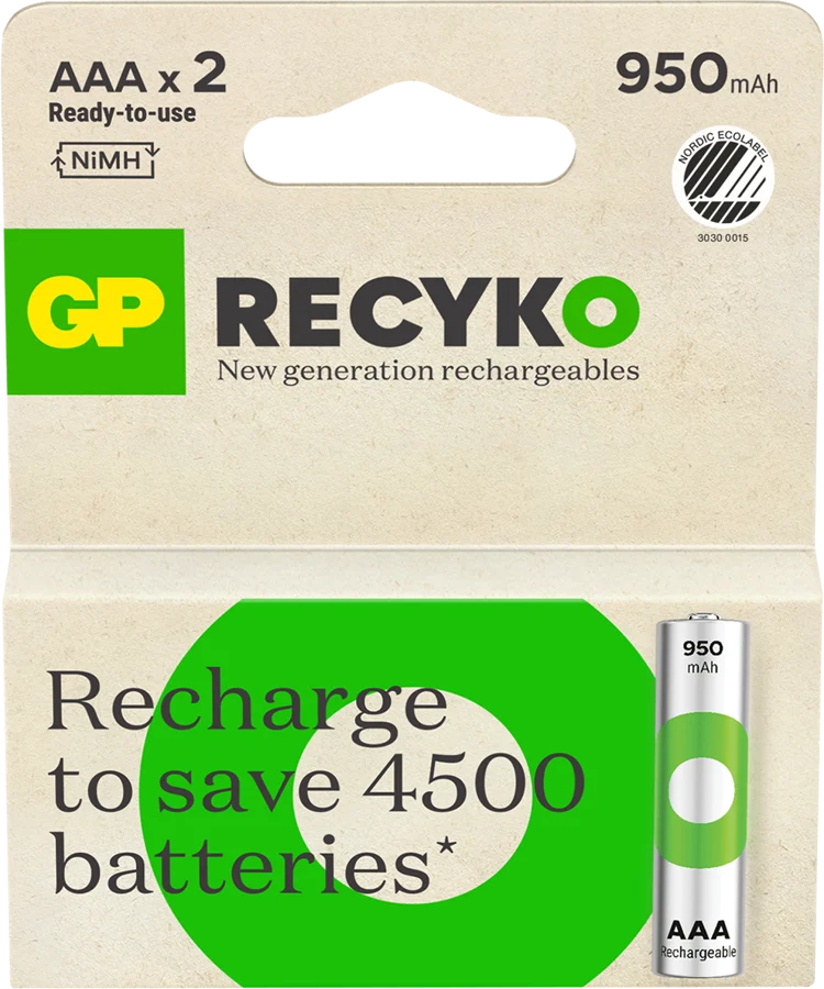 GP ReCyko AAA 950mAh, 2-pack
