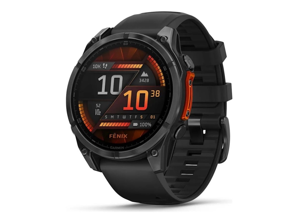 Garmin Fenix 8 47 mm GPS-smartwatch, skiffergrå stål/svart