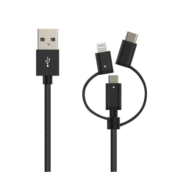 Linocell Premium USB-A till Micro-USB, Lightning och USB-C adapter