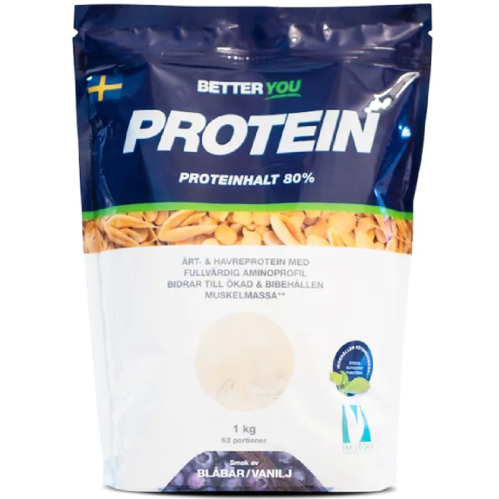 Better You Ärt och havreprotein Blåbär Vanilj 1000 g