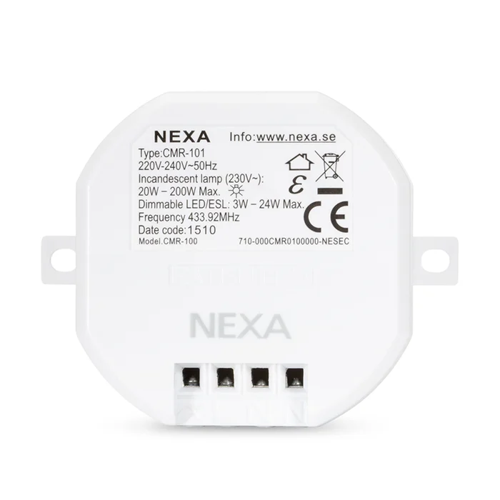Nexa Infälld fjärrströmbrytare med dimmerfunktion