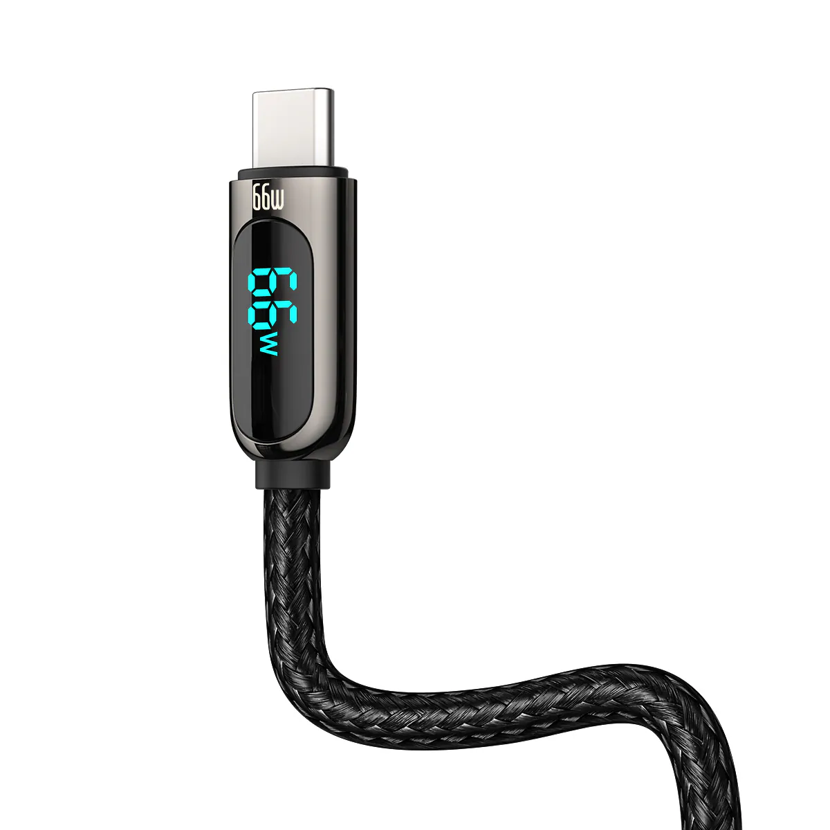 Baseus Display Snabbladdning Data USB-A / USB-C 66W 1 m kabel - svart, bild 5