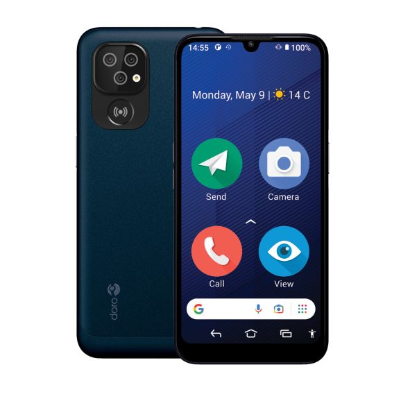 Doro 8210 4/64 GB smartphone, mörkblå (laddare ingår ej)
