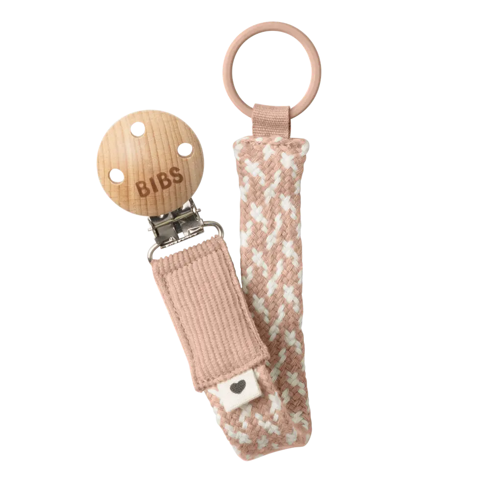 BIBS Pacifier Clip Braided Blush/Ivory, bild 2