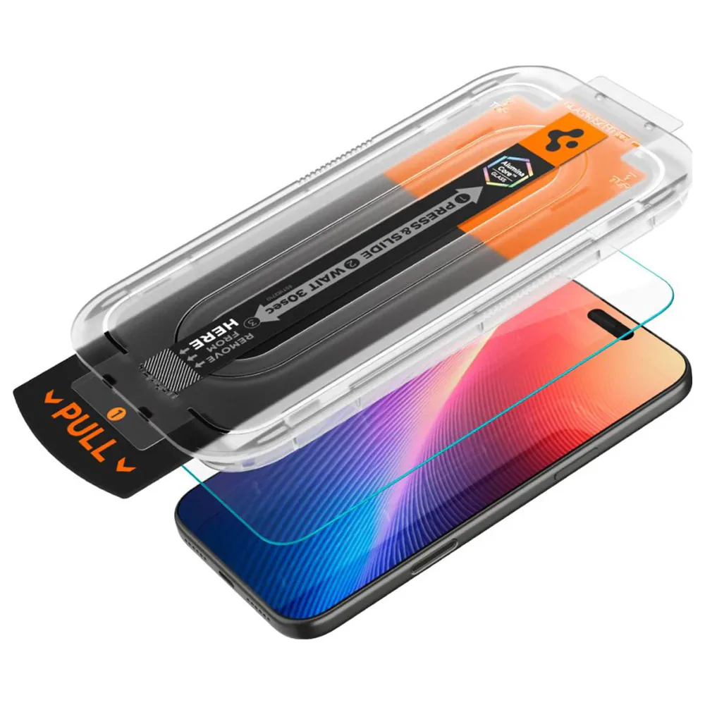 Spigen GlastR EZ FIT Pro privacy-skärmskydd för iPhone 17 Pro Max / 16 Pro Max / härdat glas / insynsskydd