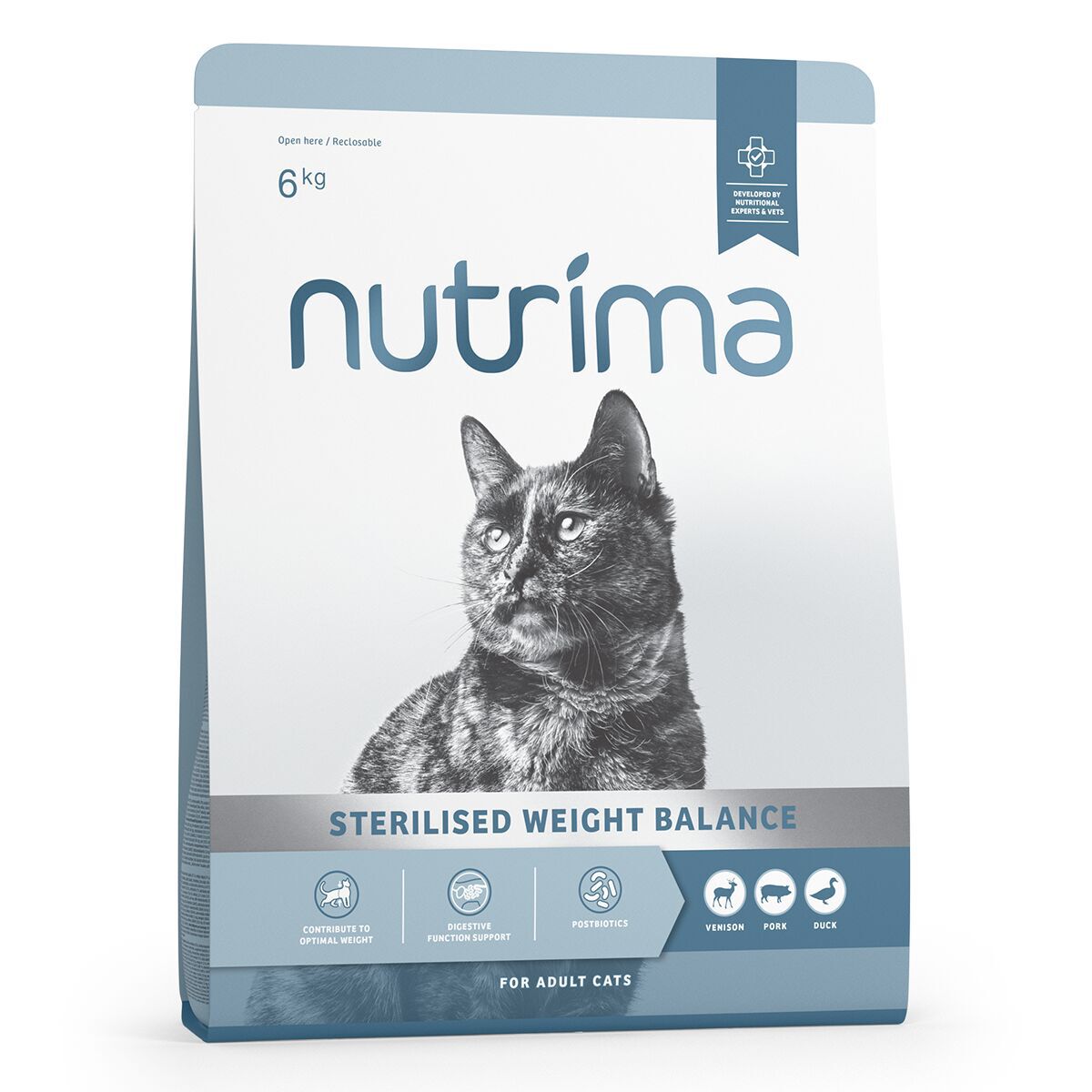 Nutrima Cat Adult Sterilised Weight Balance Venison, Pork & Duck Torrfoder till Katt 6kg