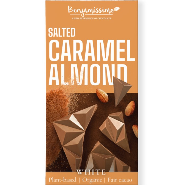 Benjamissimo Choklad Vit, Salt Karamell & Mandel, 60 g