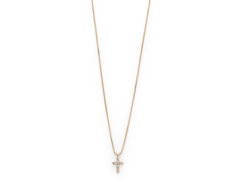 PILGRIM - CLARA Crystal Cross Necklace - Gold - 35 cm + 9 cm Extension, bild 2