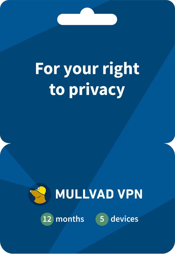 Mullvad VPN 12 månader 5 enheter