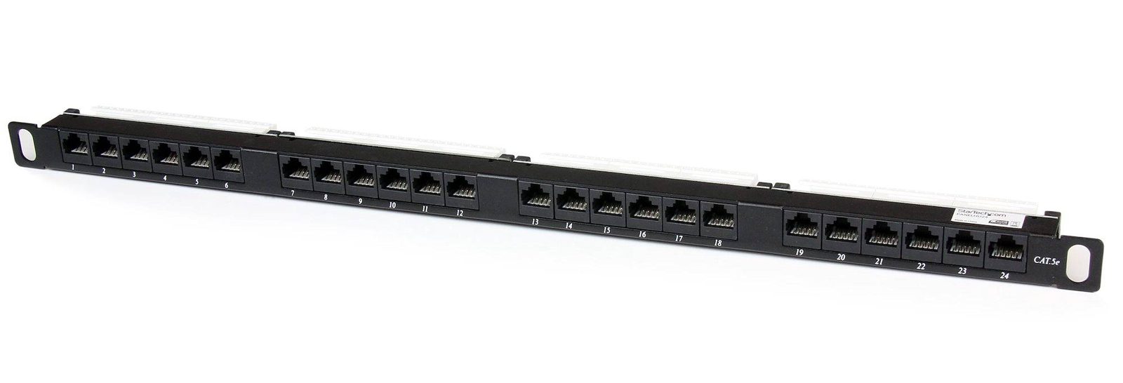 19" Patchpanel Startech, 24xRJ45, Cat6, UTP, 0,5U - Svart, bild 2