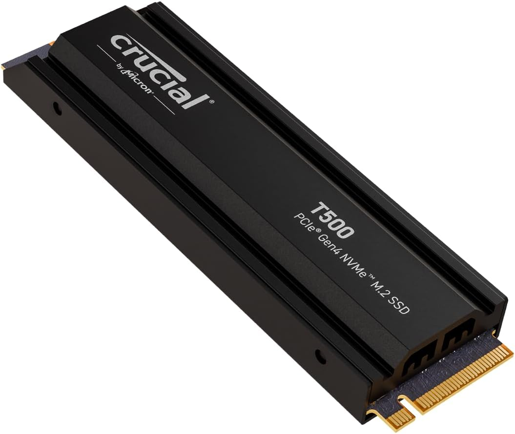 4 TB Crucial T500 SSD, M.2 2280 NVMe PCIe 4.0, Heatsink, bild 3