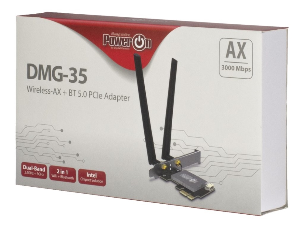 Inter-Tech DMG-35 WiFi 6 + BT 5.0 PCIe Adapter