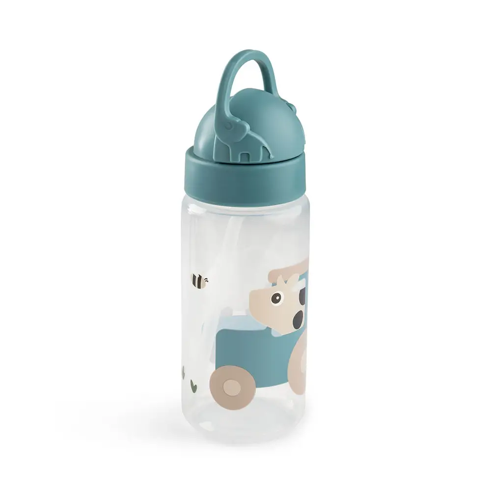Done by Deer Straw bottle Tiny Farm Blue 350 ml, bild 4