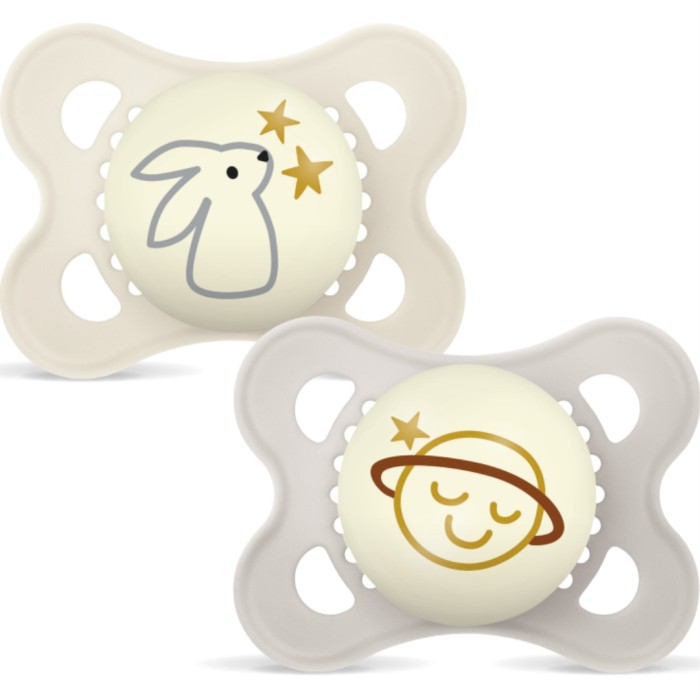 MAM Original Night 0-6m Silk Teat Neutral 2pcs