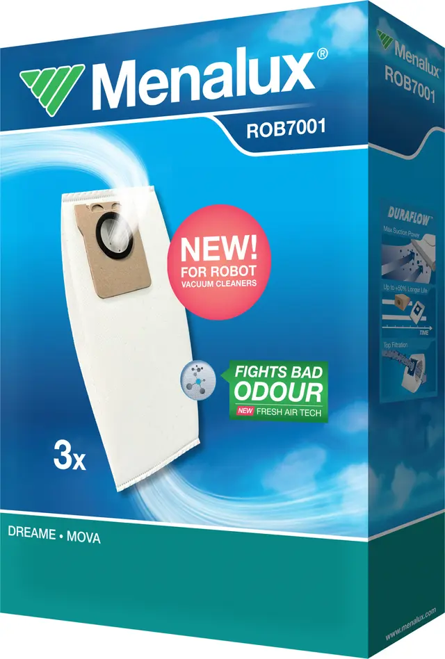 Menalux ROB7001 dammsugarpåsar Dreame X, L & S-series 900923922 (3-pk)