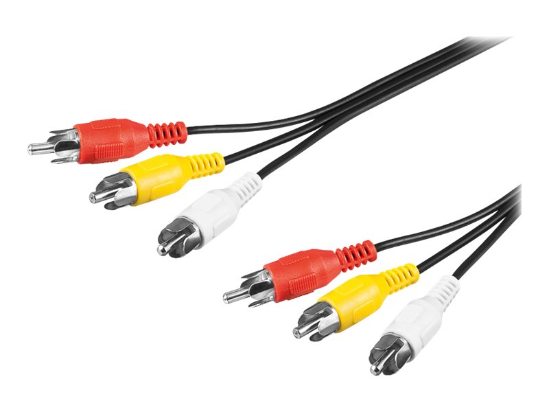 goobay - Kabel för video / ljud - RCA hane till RCA hane - 2 m - svart