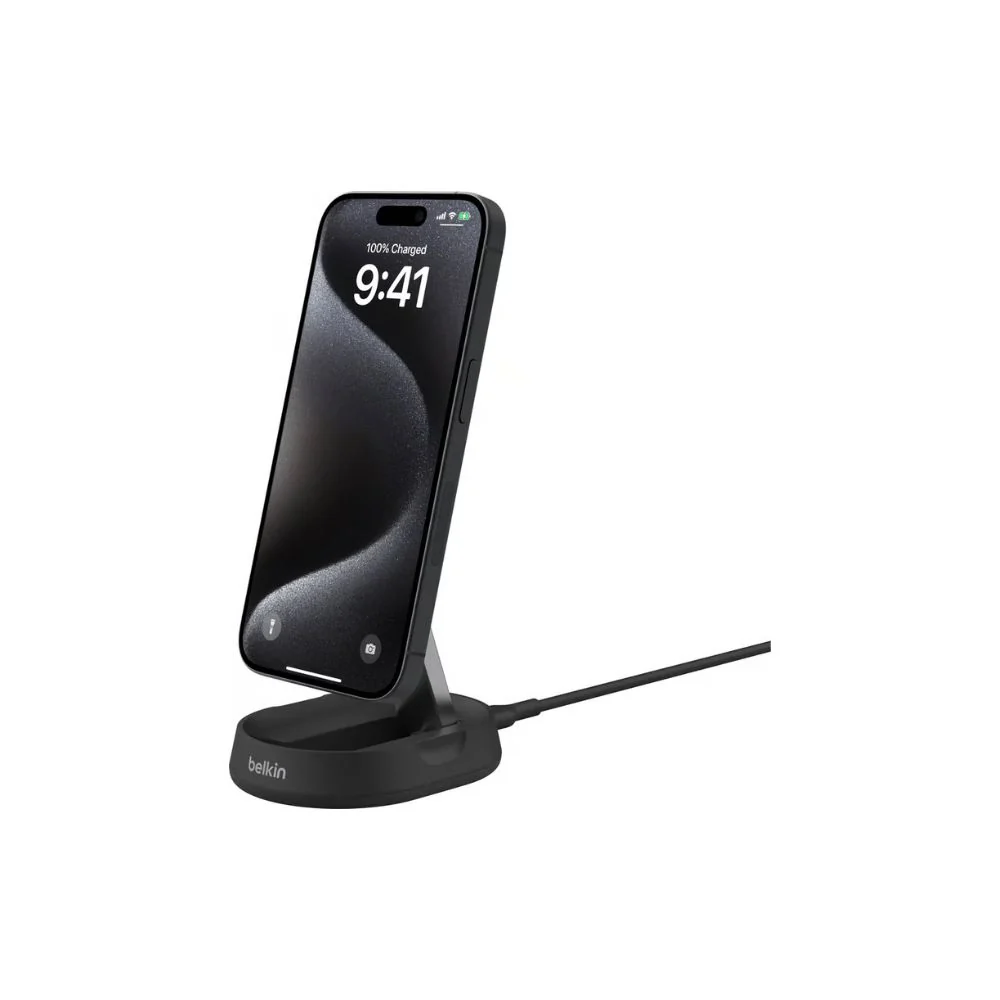 Belkin BoostCharge Pro Laddställ med Qi2 15 W Svart