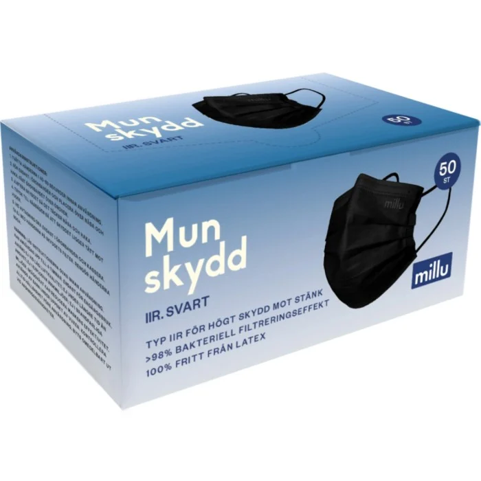 Millu Munskydd IIR Svart, 50 st