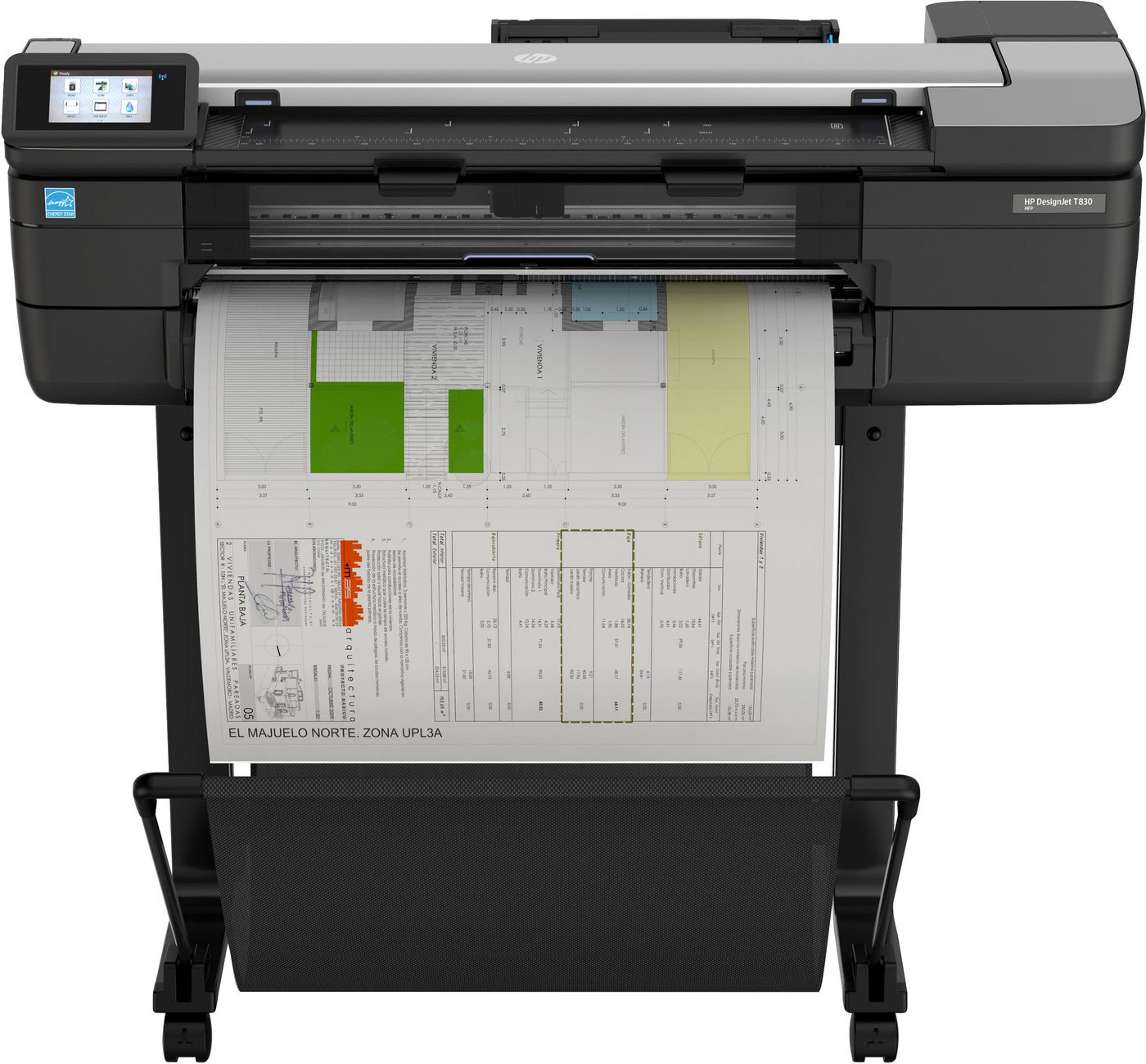 HP DesignJet T830, 2400x1200 dpi, A1/24"/610mm, 4 färger, USB/LAN/WiFi, bild 4