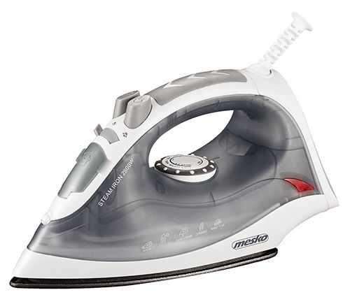 Mesko Home MS_5037, Torr & Ångstrykjärn, Keramisk stryksula, 1,9 m, 65 g/min, Grå, Vit, 35 g/min