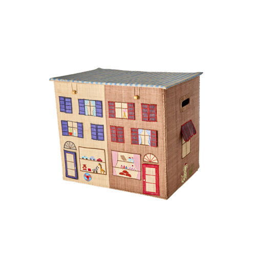 Rice - Raffia Storage Box with Paris Theme - Extra Large