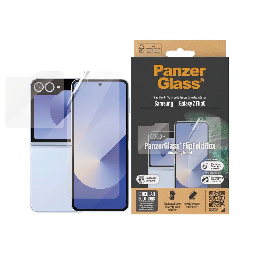 PanzerGlass - Skärmskydd för mobiltelefon - klassisk passform + ultrabred passform - för Samsung Galaxy Z Flip6, bild 5