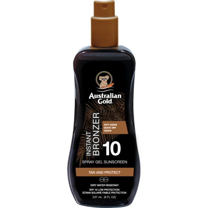 Australian Gold SPF10 Spray Gel With Bronzer 237 ml