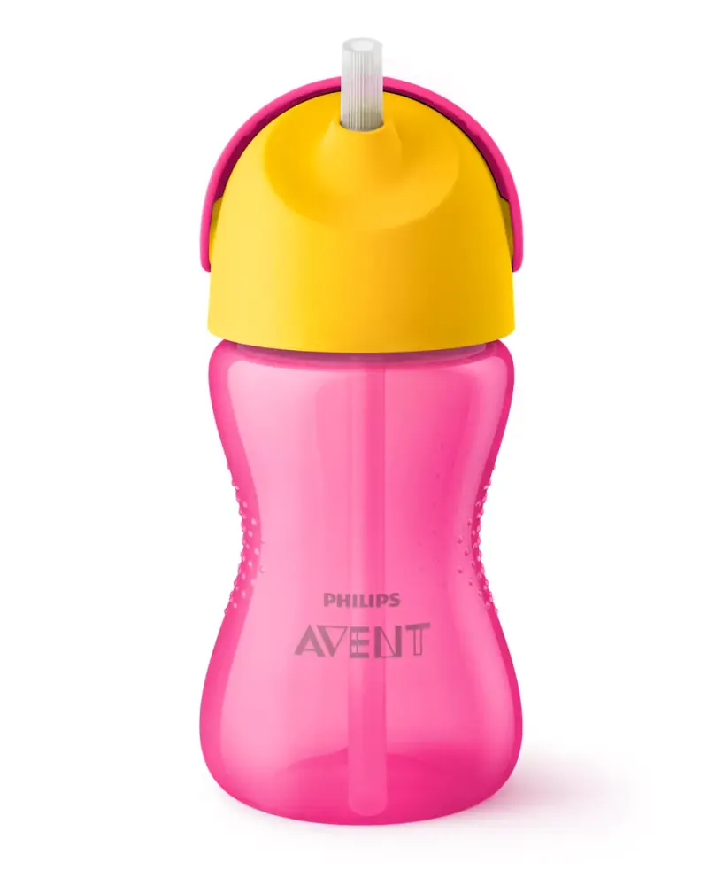 Philips Avent Sugrörsmugg Bendy Rosa & Gul 300 ml, bild 2