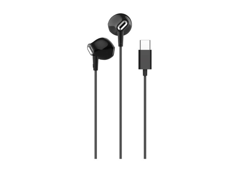 PURO PUIPHF34USBCBLK, Sladdansluten, Samtal/musik, 20g, Headset, Svart