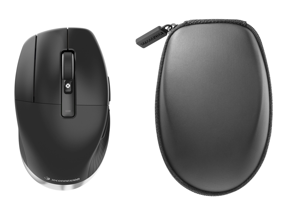 3Dconnexion CadMouse Pro Wireless Left - Mus - ergonomisk - vänsterhänt - 7 knappar - trådlös - Bluetooth, 2.4 GHz, USB-C - trådlös USB-mottagare