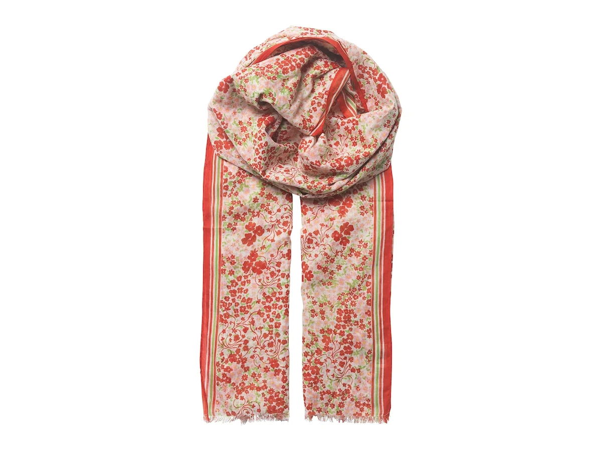 Becksöndergaard Flofield Corga Scarf 100x200 cm, Fiery Red, 100% Organsik Cotton