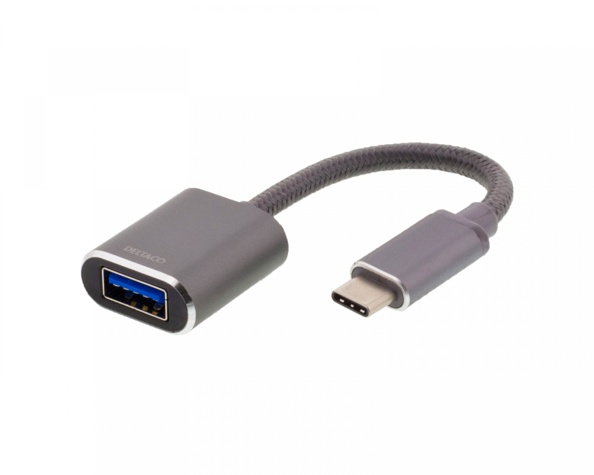 Deltaco USB-C till USB-A OTG adapter - Aluminium, bild 4
