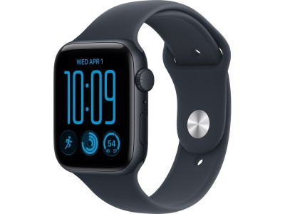 Apple Watch SE 3 GPS 44 mm midnatt aluminium, marinblå Sportband - S/M