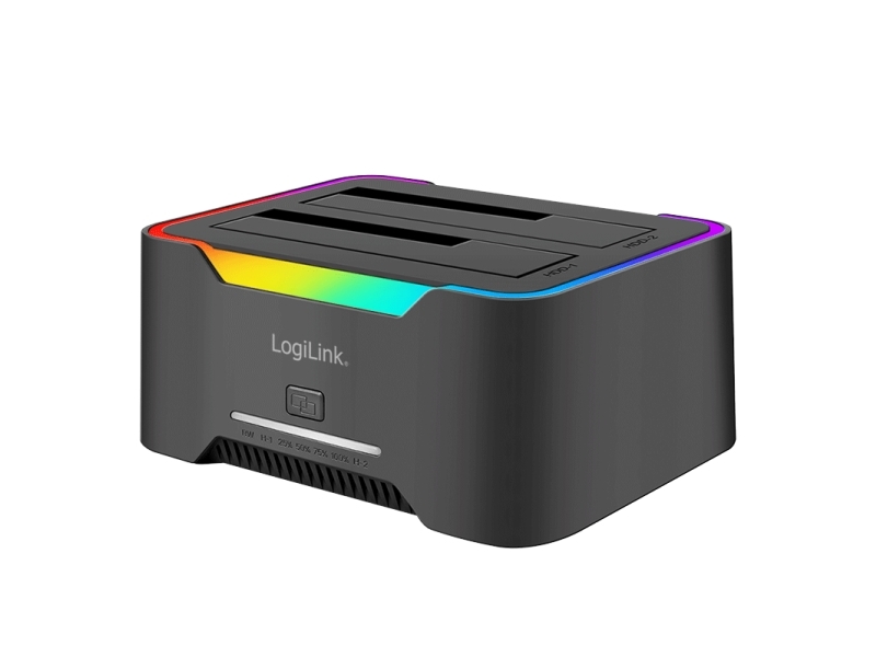 HDD-dockningsstation LogiLink Quickport USB 3.2 2-port för 2,5/3,5 SATA HDD/SSD QP0036