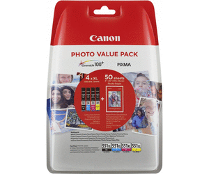 Canon CLI-551XL C/M/Y/BK Photo Value Pack - 4-pack - 11 ml - svart, gul, cyan, magenta - original - blister - bläcktank - för PIXMA iP8750, iX6850, MG5550, MG5650, MG5655, MG6450, MG6650, MG7150, MG7550, MX725, MX925