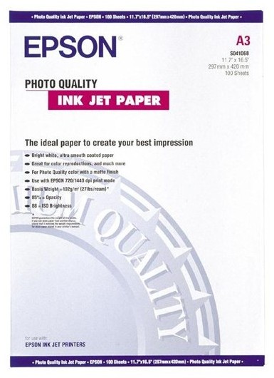 Epson Photo Quality Inkjet Paper A3, 104g/m2, 100 ark, bild 3