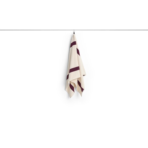 HAY - Randig Badhandduk - W70 x L140 cm - Burgundy
