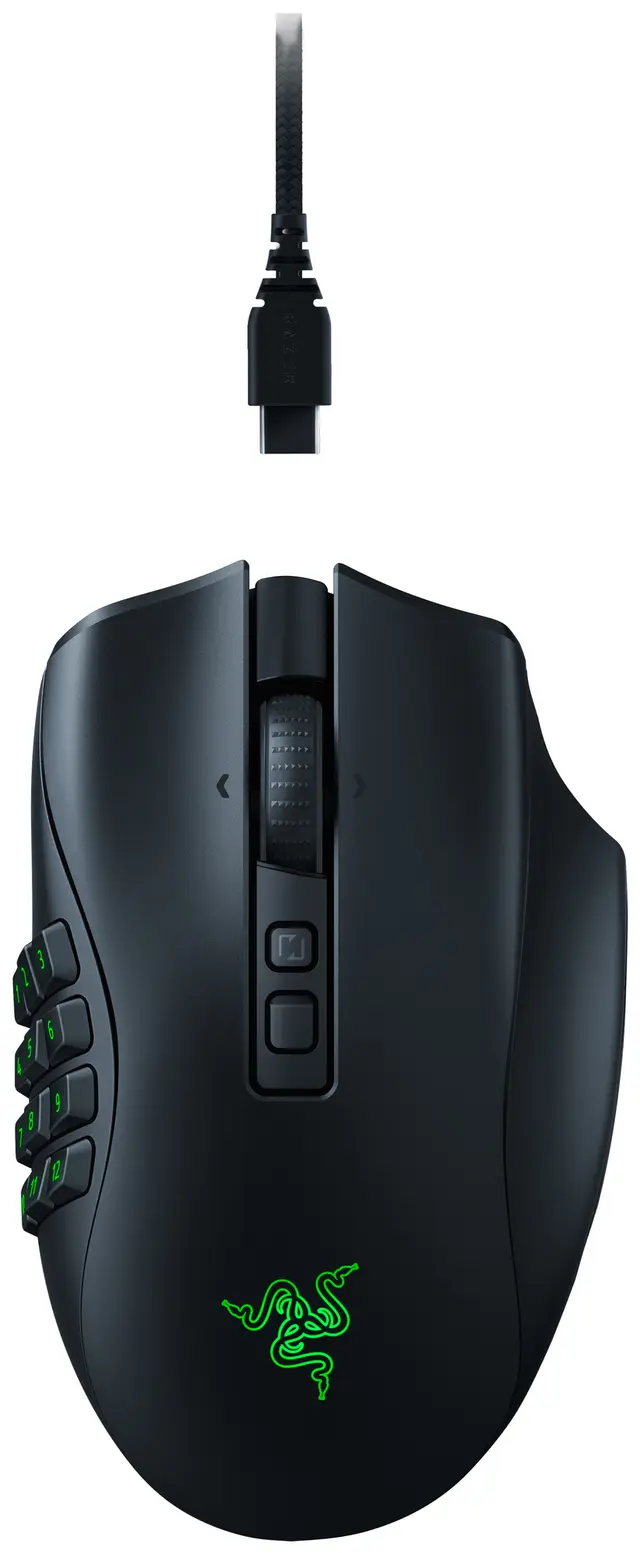 Razer Naga V2 Pro trådlös gamingmus, svart
