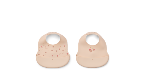 Liewood - Ember Printed Bib - Mini Butterfly / Apple blossom - One size, bild 3