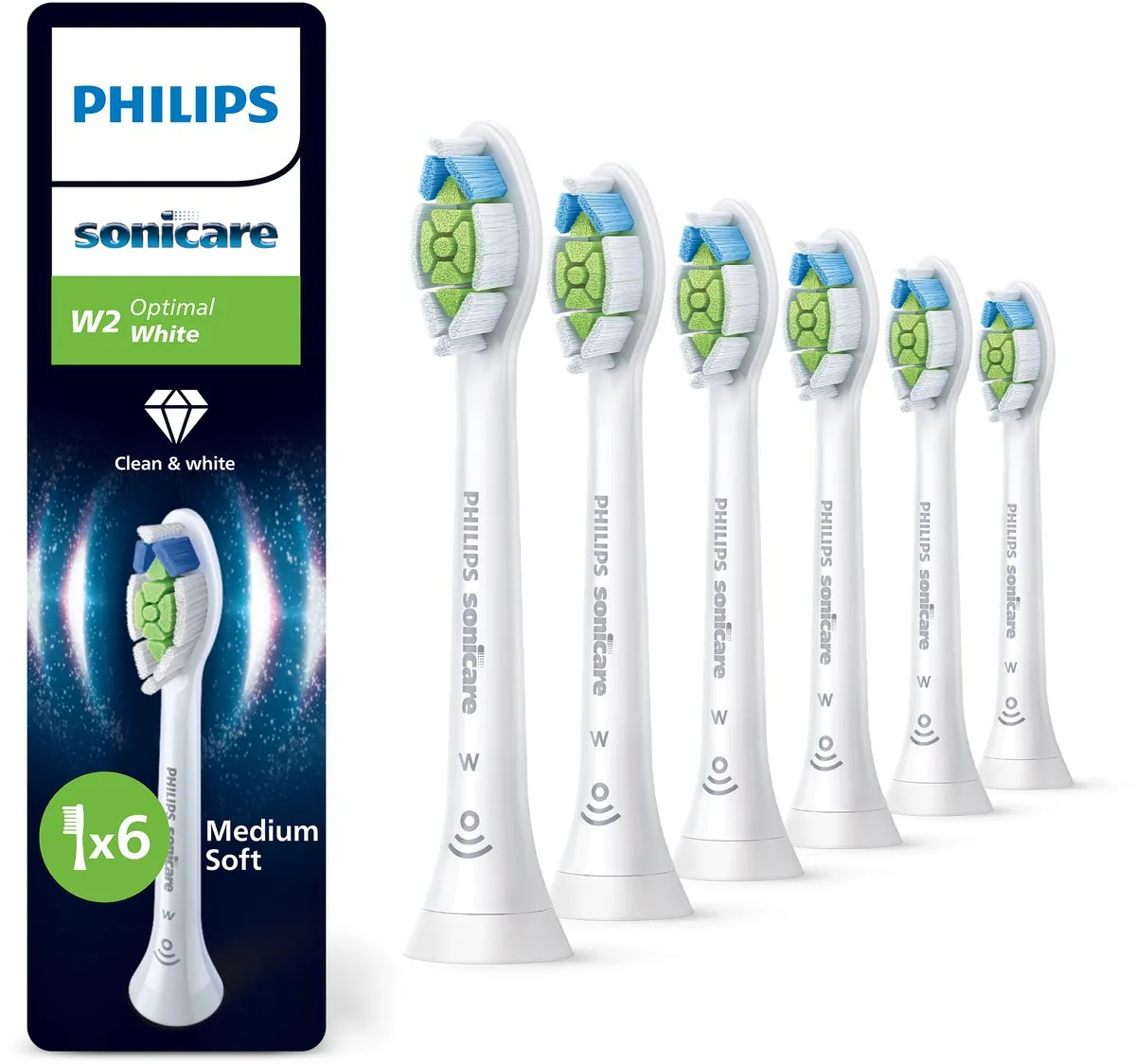 Philips Sonicare HX6064/87 Optimal White borsthuvuden, vit, 6-pack, bild 2