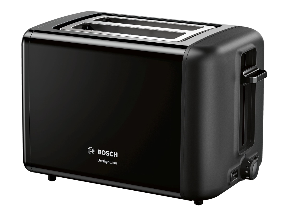 Bosch DesignLine TAT3P423 - Brödrost - 2 skiva - 2 Kortplatser - svart