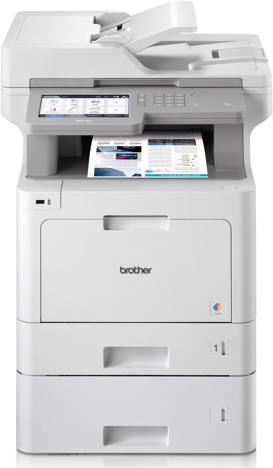 Brother MFC-L9570CDWT, färglaserskrivare + scanner + kopiator + fax, 31/31 ppm, duplex, AirPrint, USB/LAN/WiFi/NFC, extra pappersmagasin, bild 2