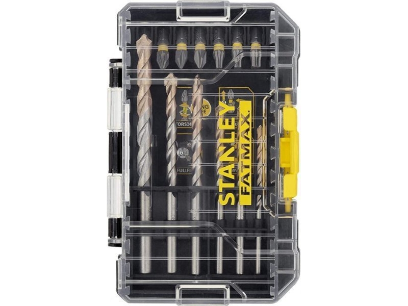 Stanley 19-delat set slagbits 1/4 + murborr STA88552-XJ