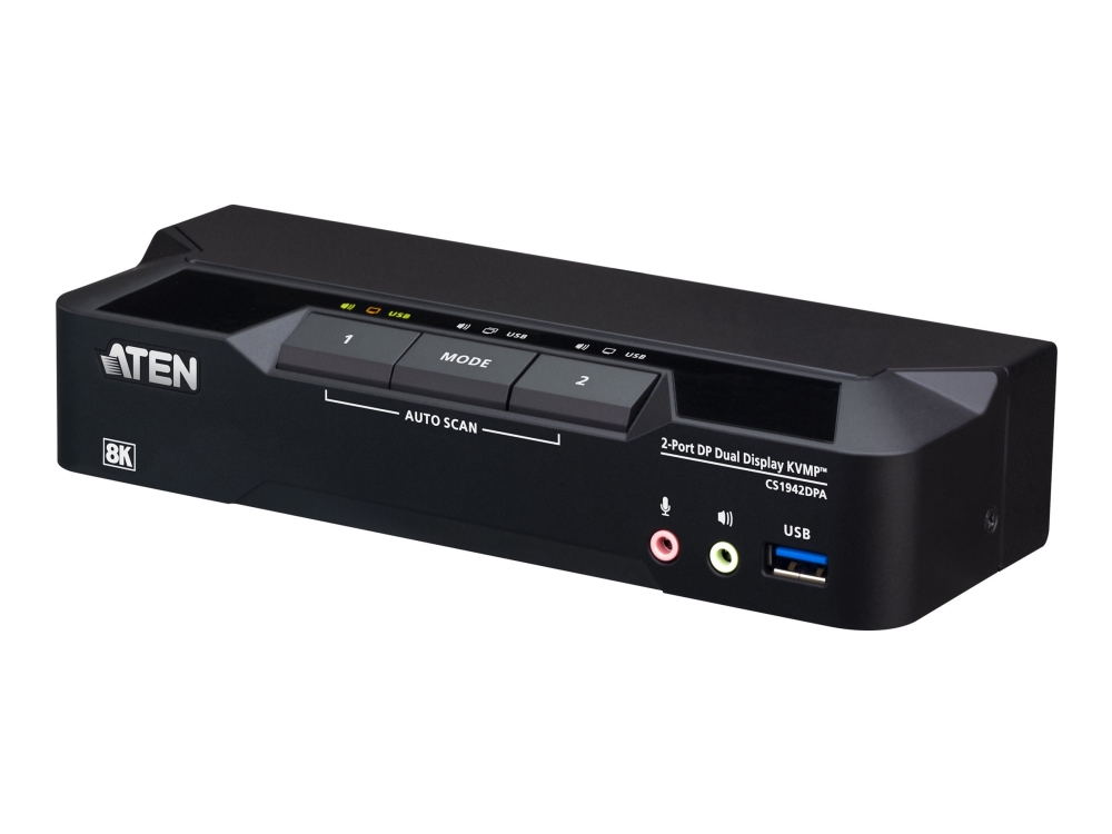 ATEN CS1942DPA - Omkopplare för tangentbord/video/mus/ljud/USB - 4 x KVM/ljud/USB - 1 lokal användare - skrivbordsmodell