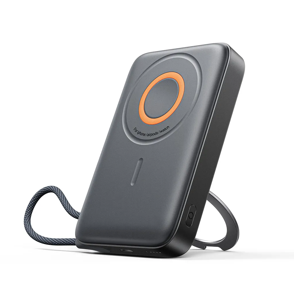 Joyroom 22.5W MagSafe Powerbank 10000mAh Trådlös Laddning med ringstativ - Svart