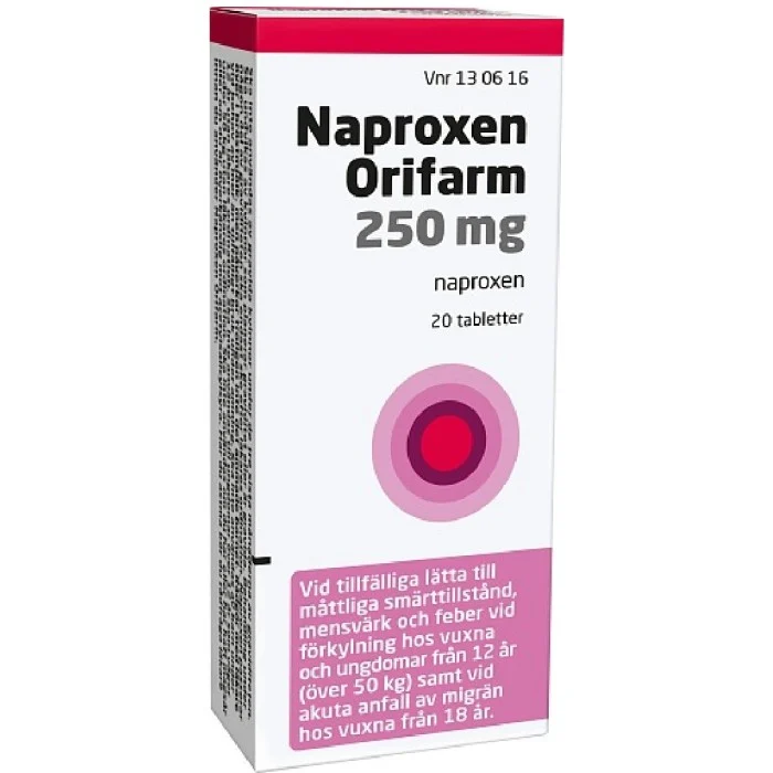 Naproxen Orifarm Tablett 250mg 20 st