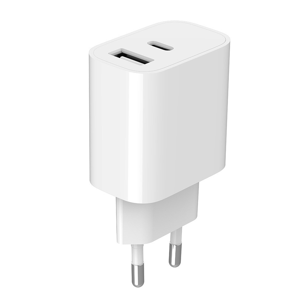 Gembird - Strömadapter - 2.4 A - 2 utdatakontakter (USB, USB-C) - vit, bild 2