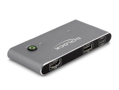 Systemswitch DeLock 11486, 2-vägs KVM, USB-C DP alt.mode till HDMI, 8K@30Hz / 4K@144Hz